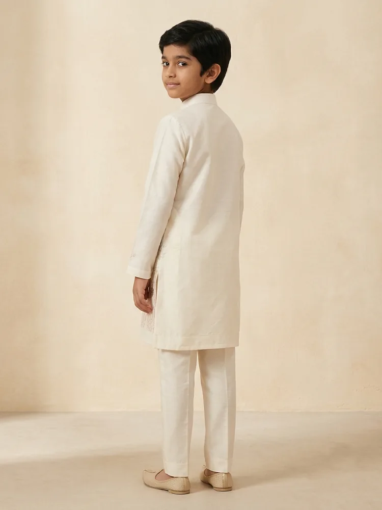 Ivory Crane Embroidered Kurta Set — view 3 of 3