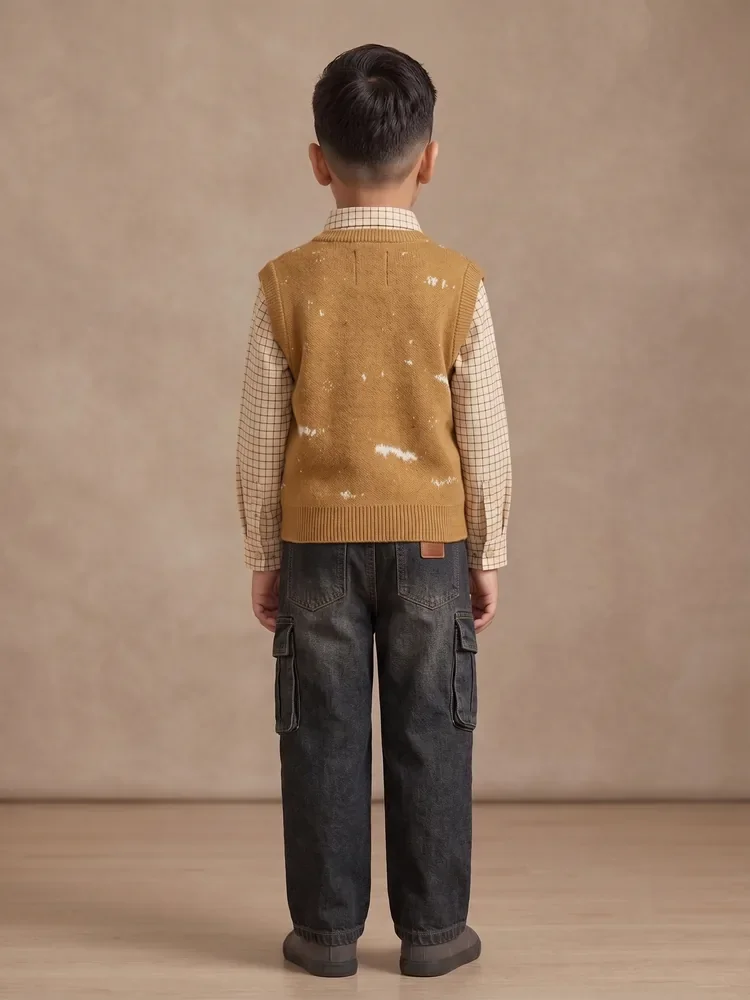 Mustard Knit Vest Cargo Set — view 3 of 3