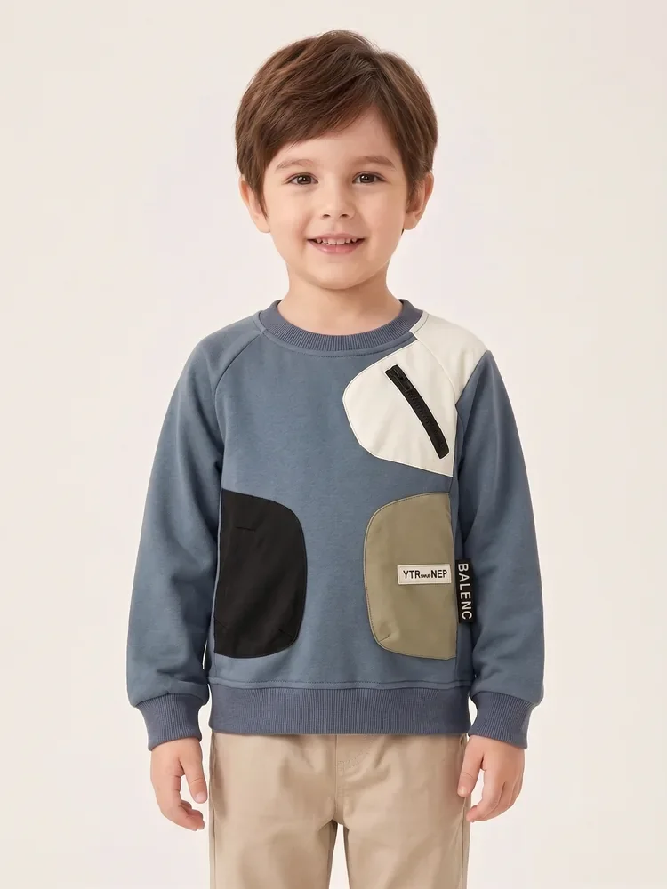 Patchwork Pocket Sweatshirt