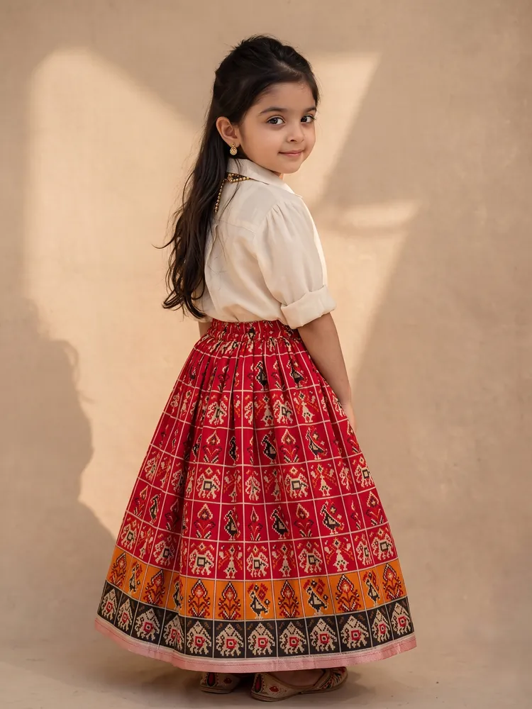 Patola Skirt & Puff-Sleeve Shirt Set — view 3 of 3