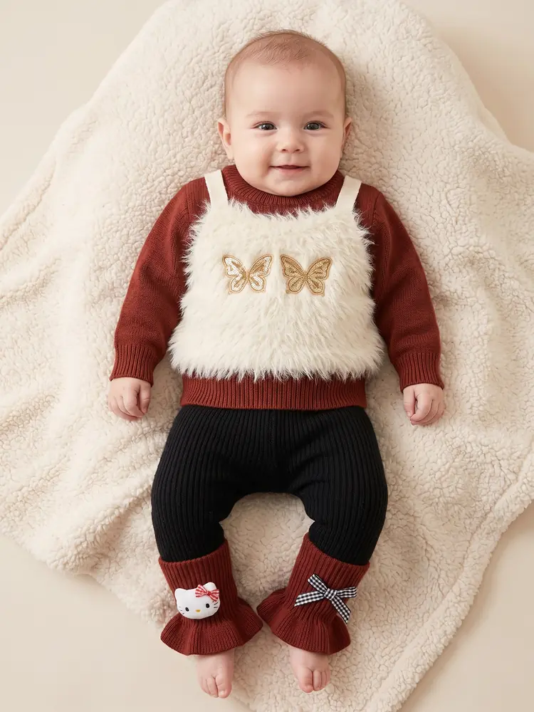 Rust Butterfly Knit Set