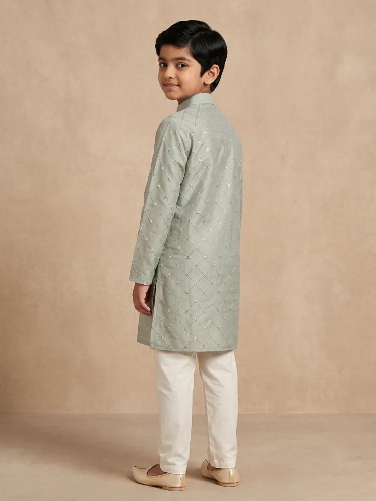 Sage Mirror Work Kurta Set — view 3 of 3